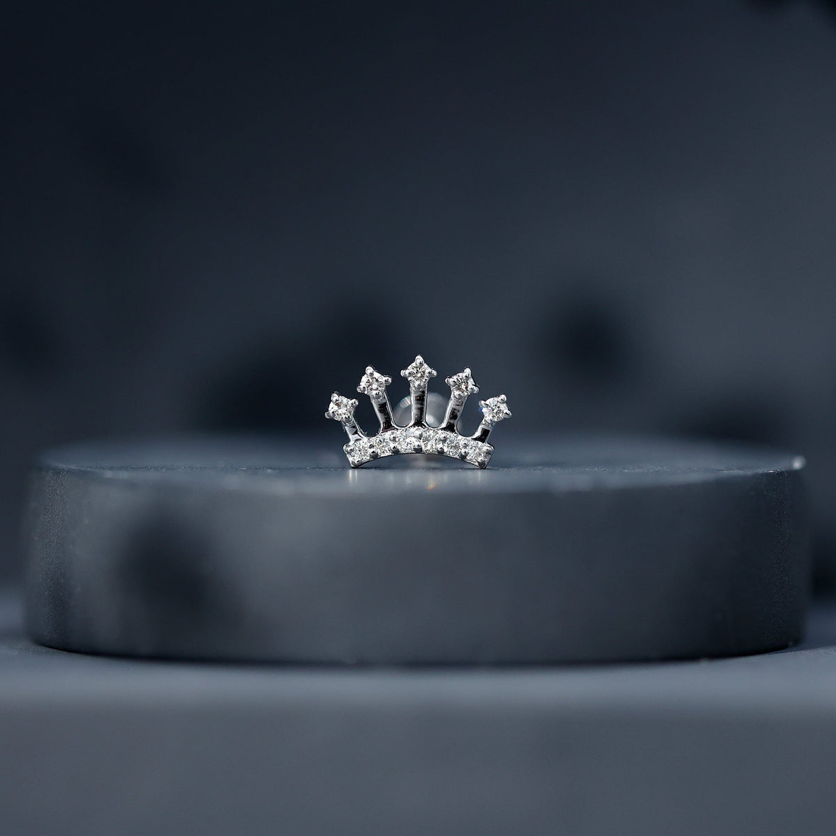 Certified Diamond Crown Earring for Helix Piercing