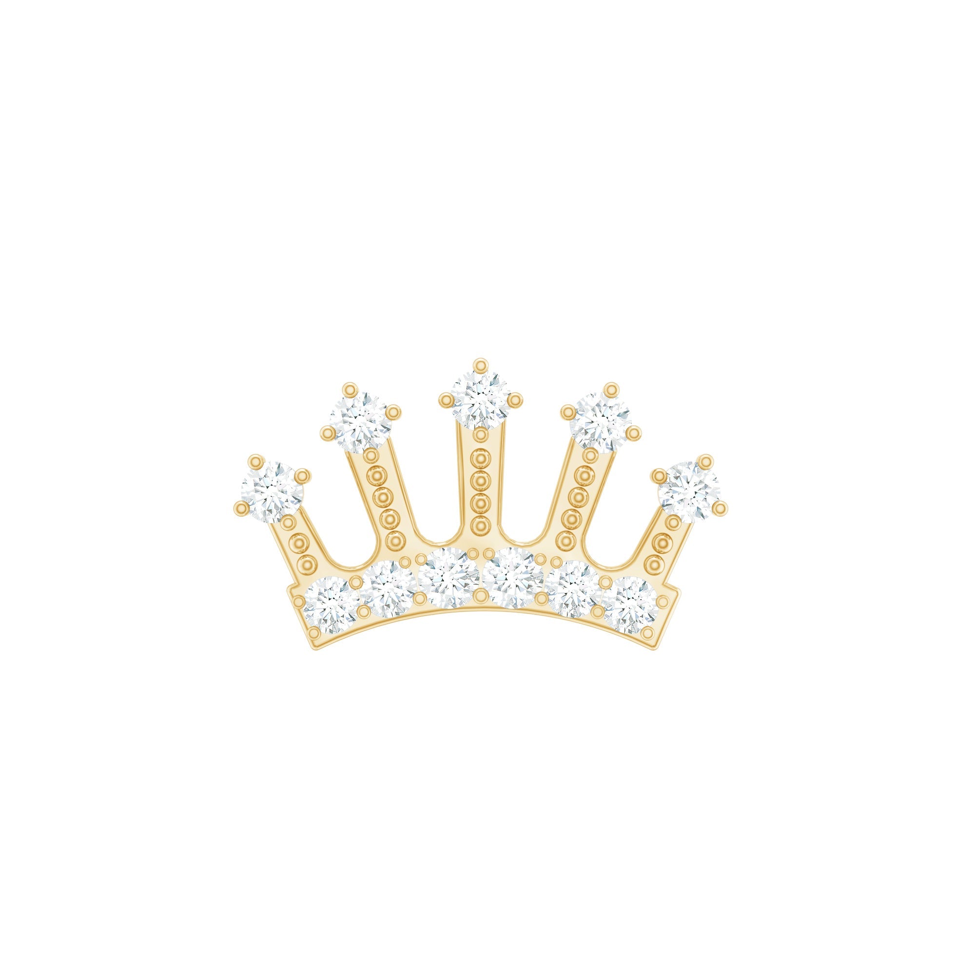 Certified Diamond Crown Earring for Helix Piercing