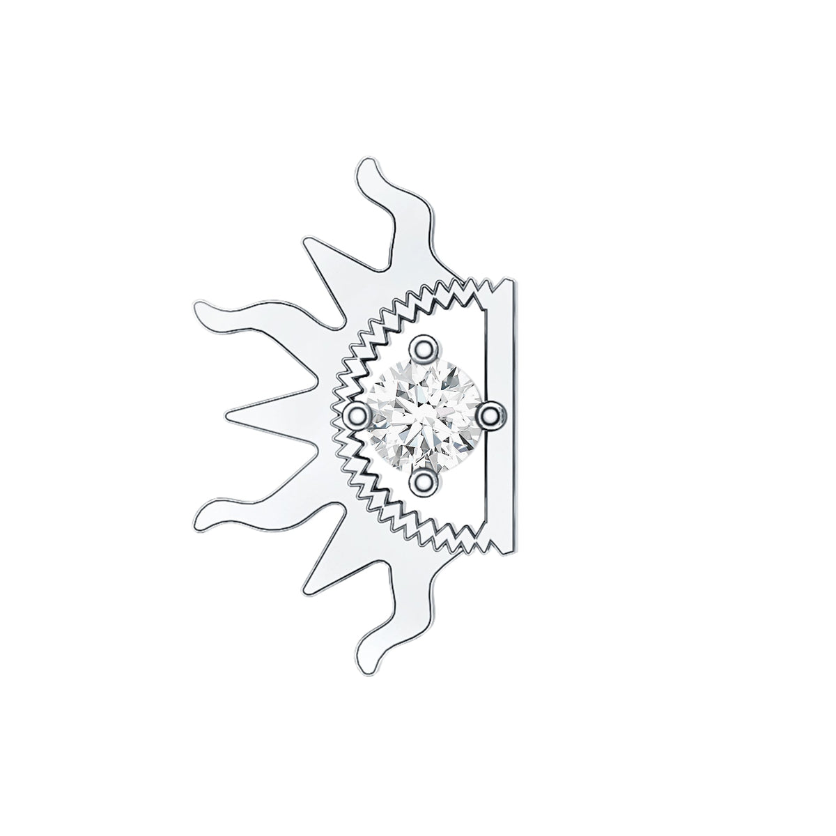 Diamond Half Sun Tragus Earring