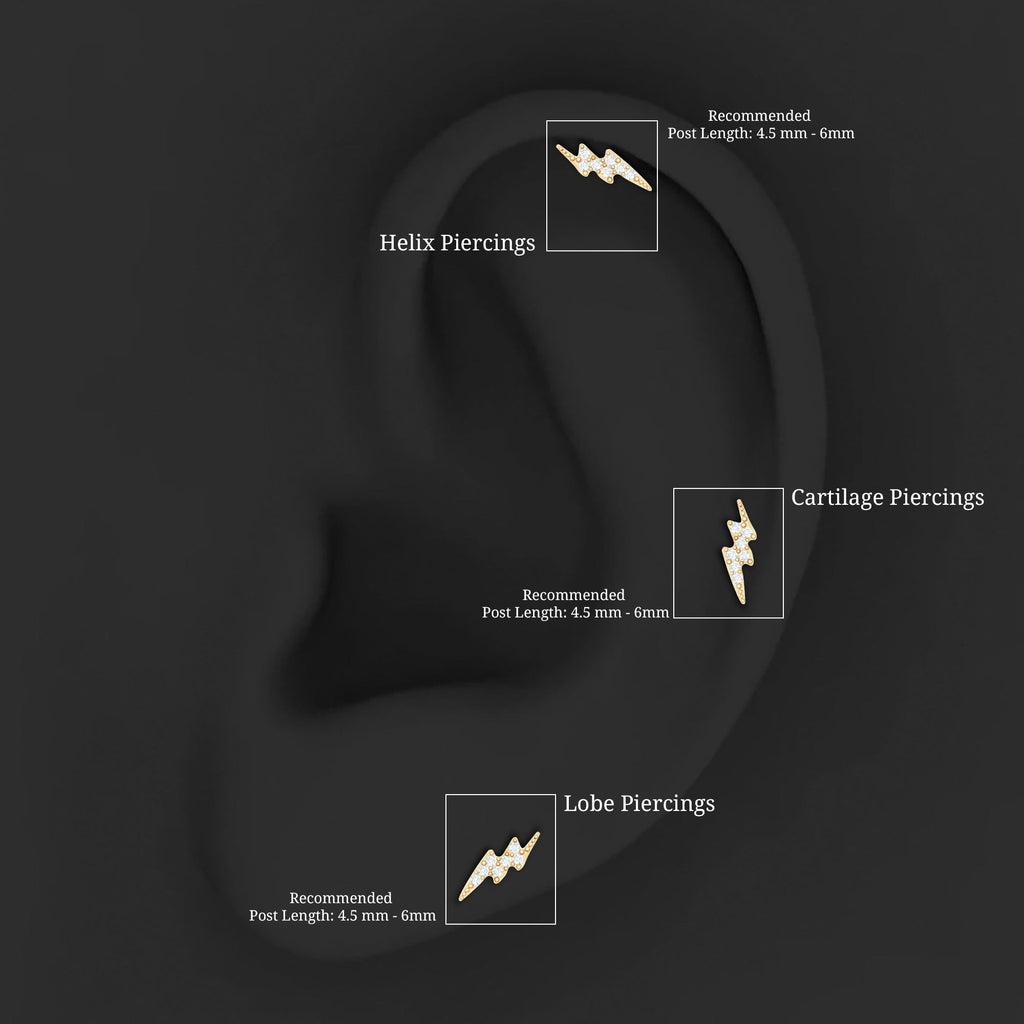 Diamond Lightning Bolt Tragus Earring