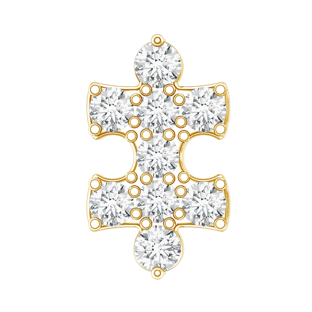 Diamond Puzzle Piece Earring for Helix Piercing