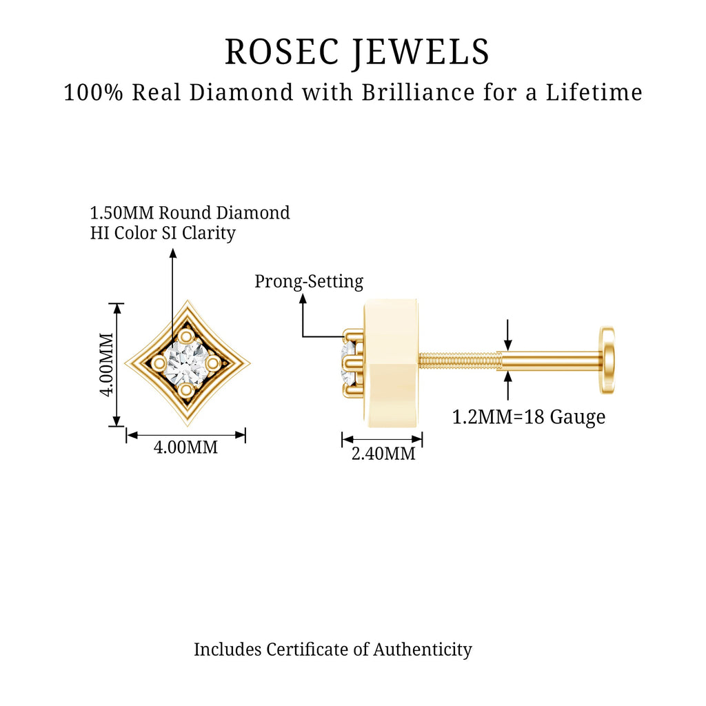Classic Diamond Solitaire Nose Pin for Women