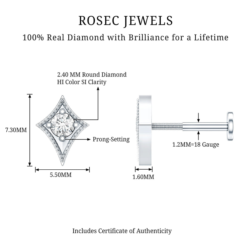 Diamond Kite Shape Tragus Earring