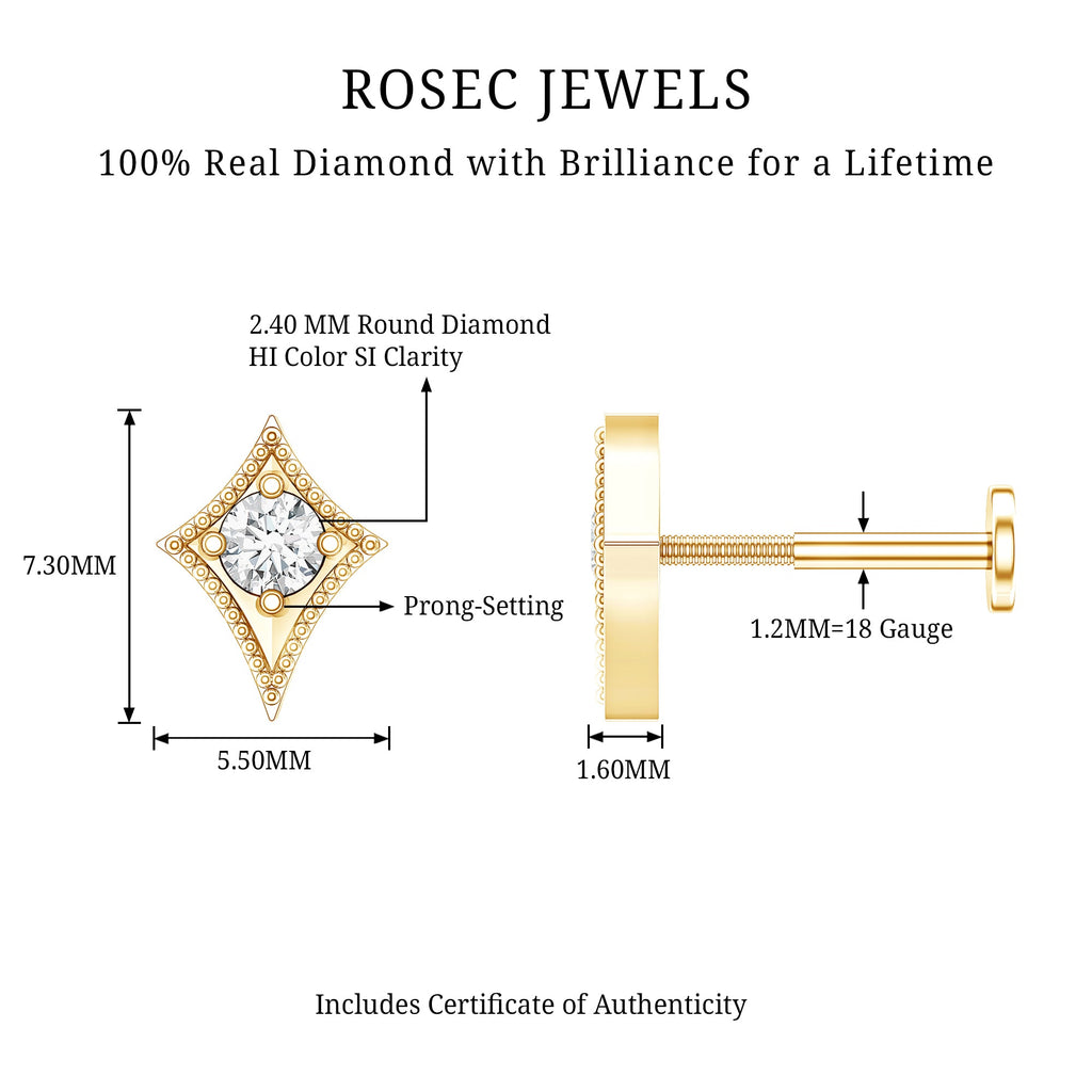 Diamond Kite Shape Tragus Earring