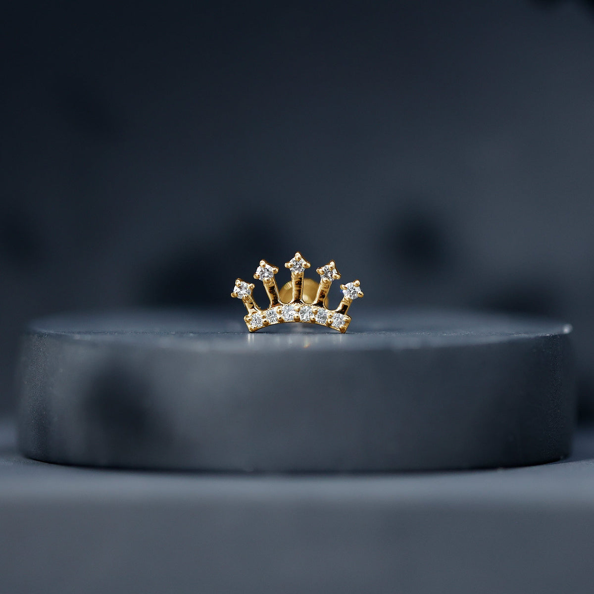 Certified Diamond Crown Earring for Helix Piercing