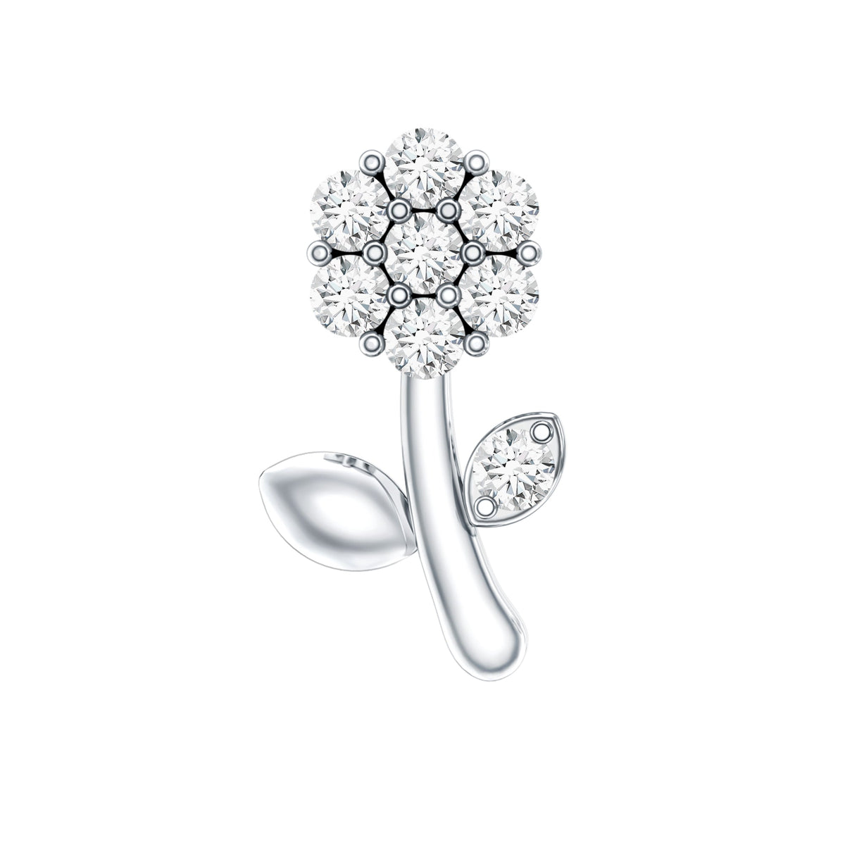 Diamond Flower Helix Earring