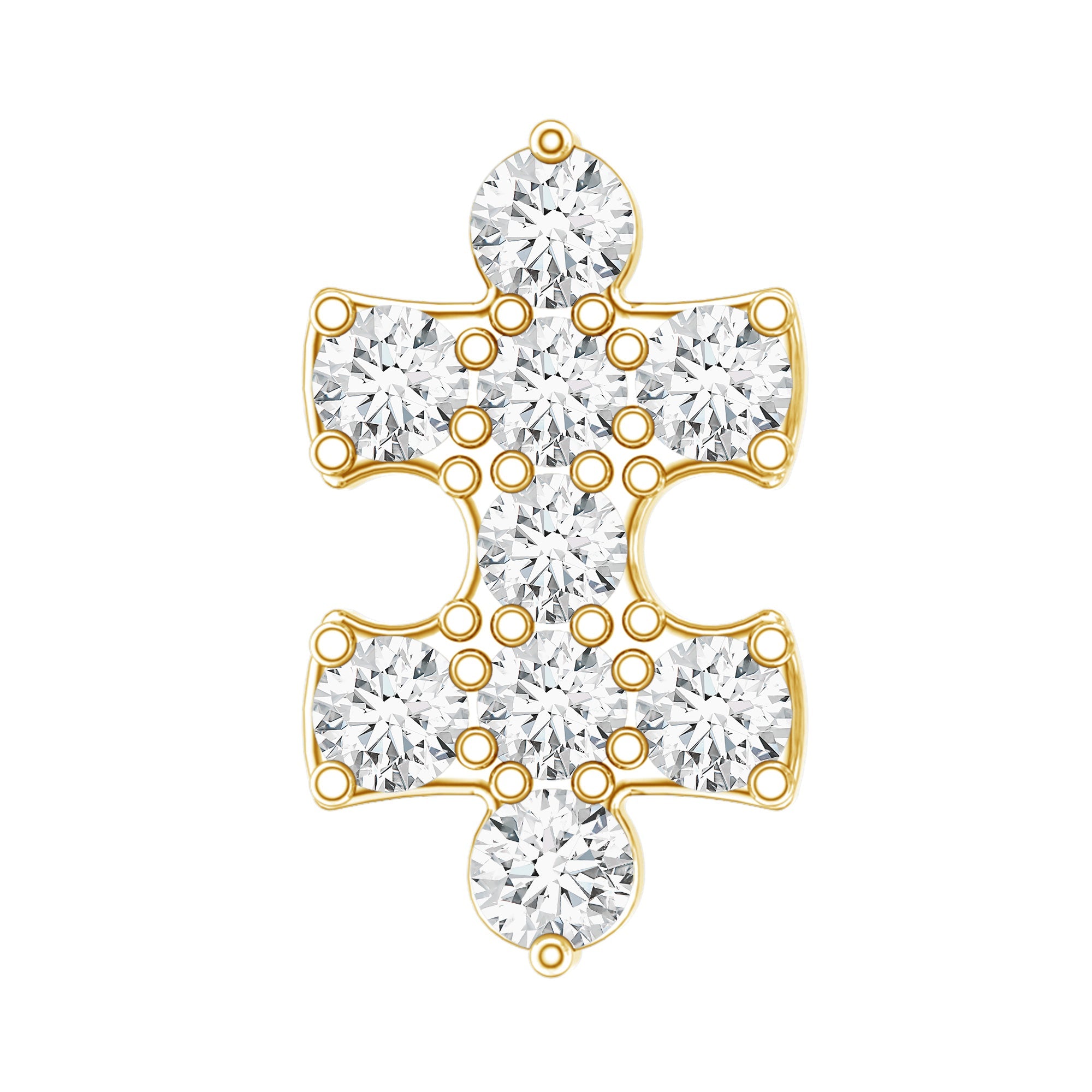 Diamond Puzzle Piece Earring for Helix Piercing