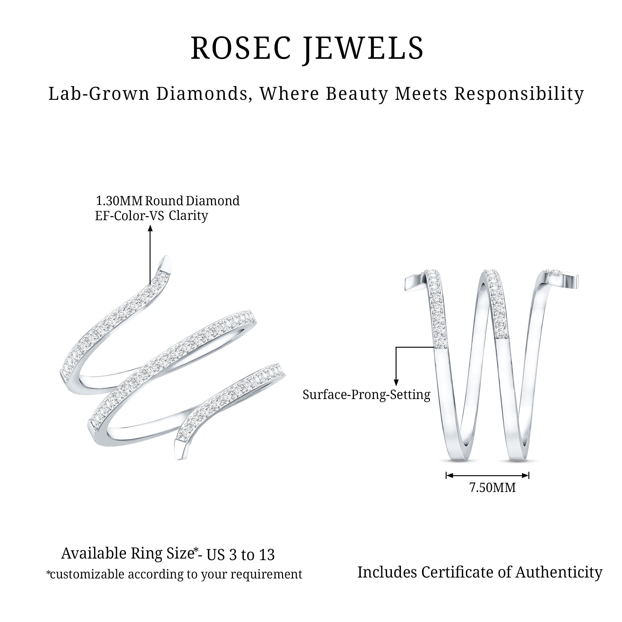 Certified Lab Grown Diamond Cocktail Ring For Women