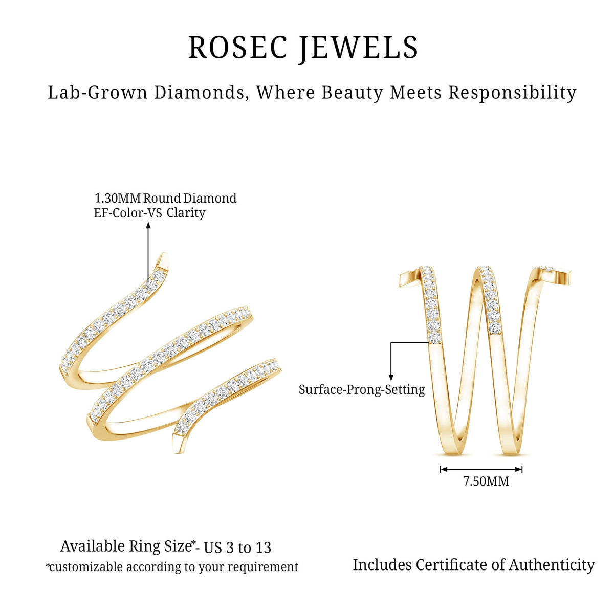 Certified Lab Grown Diamond Cocktail Ring For Women