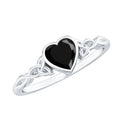 Certified 0.6 Carat Lab Grown Black Diamond Heart Promise Ring with Celtic Knot