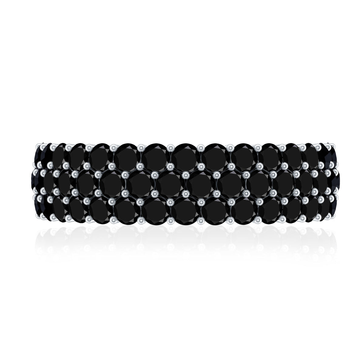 Certified Lab Grown Black Diamond Half Eternity Band Ring for Women