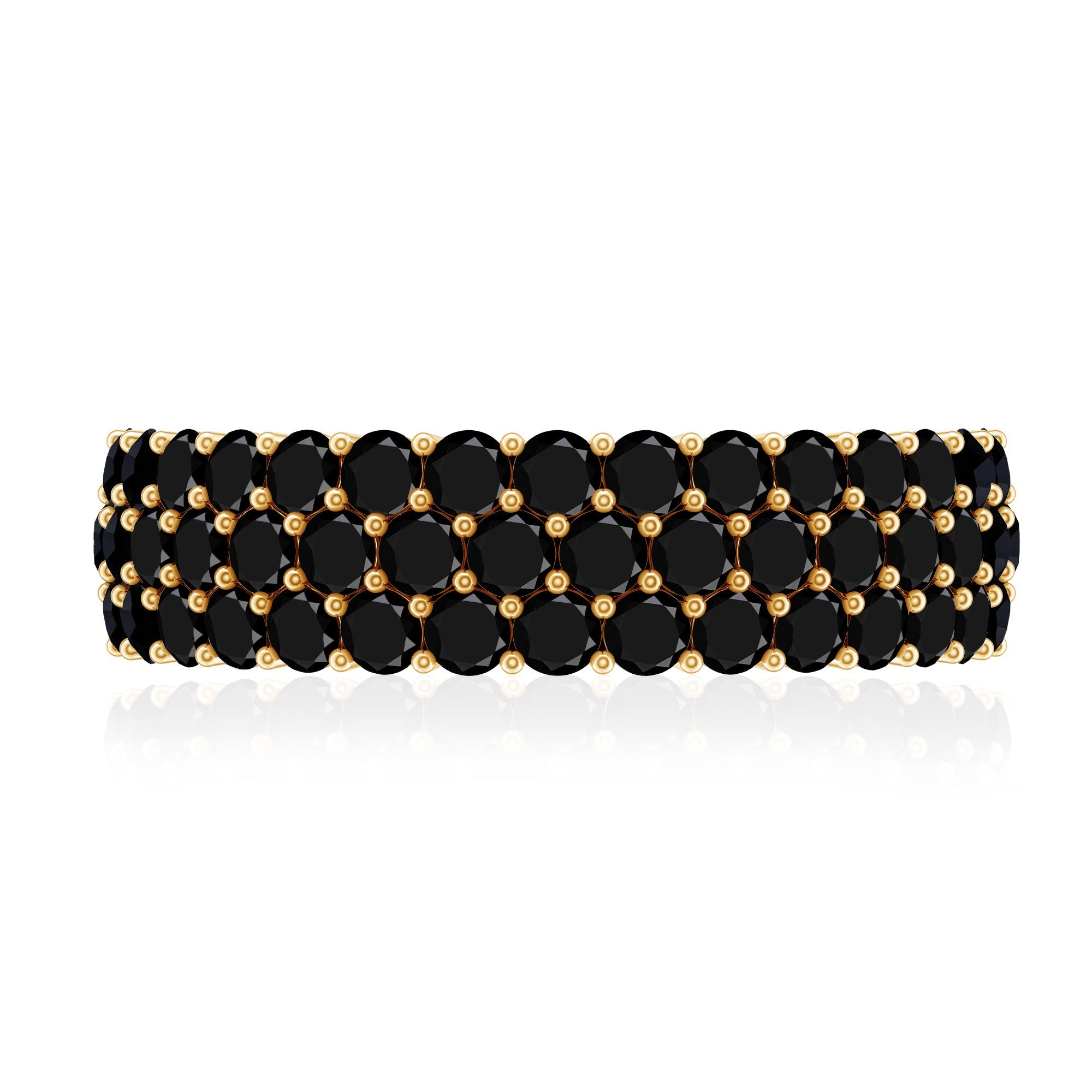 Certified Lab Grown Black Diamond Half Eternity Band Ring for Women