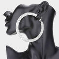 3.25 Inch Rhinestone Hoop Earrings
