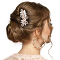Pearl Marquise Stone Accented Leaf Hair Comb