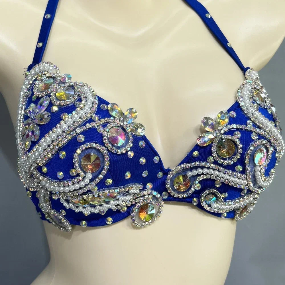 Beaded Crystal Bra & Belt Set