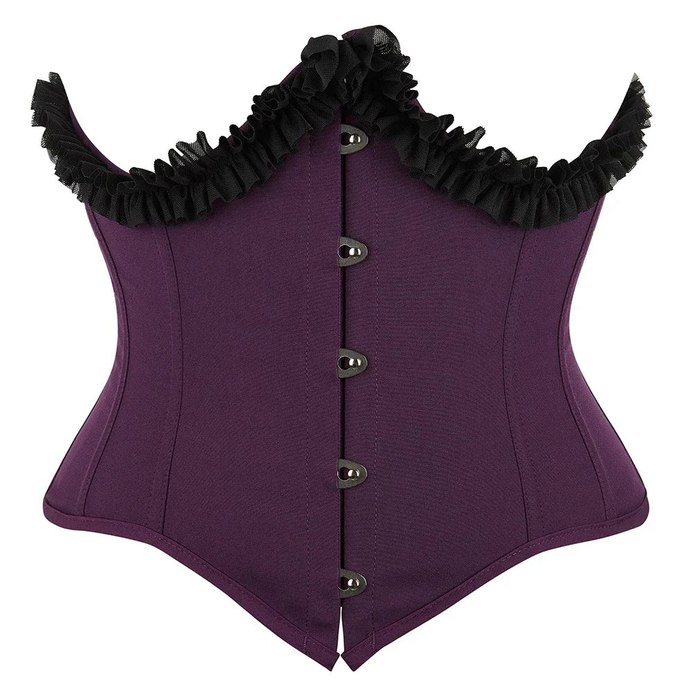Gothic Lace Ruffle Underbust Corset Bustier