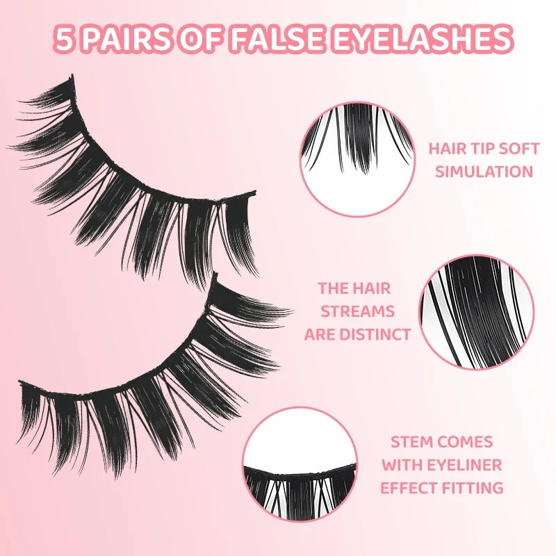 Manga Wispy Strip Lashes | 5-Pair Set