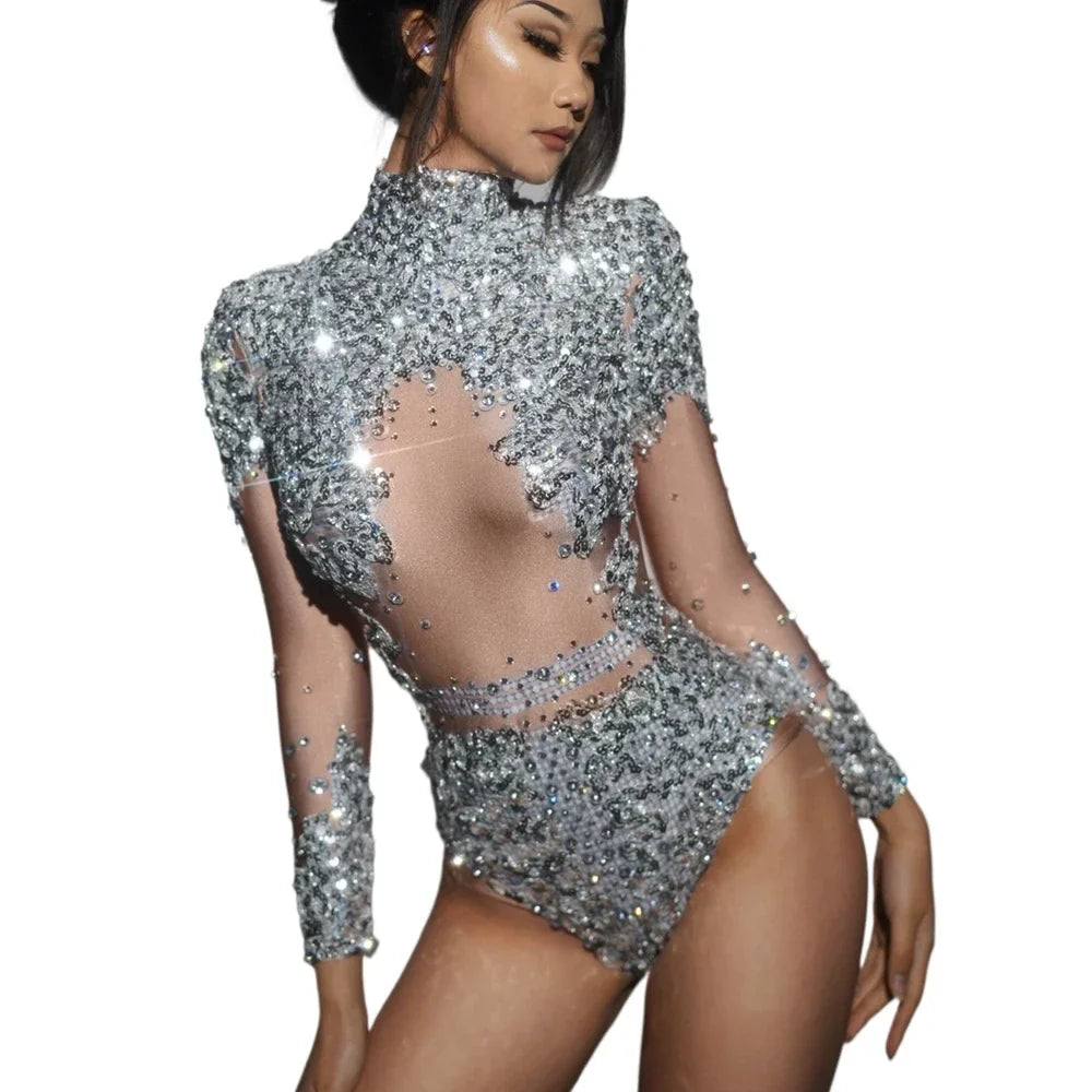 Rhinestone Sequin Festival Leotard