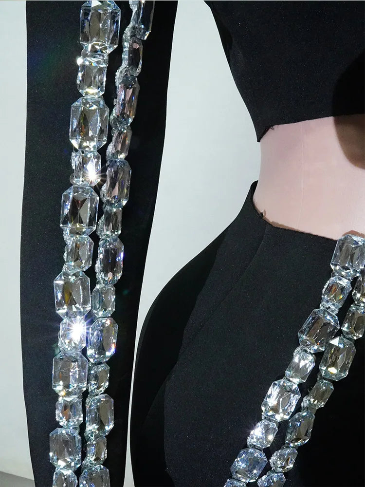 Crystal Halter Crop Top & Mini Skirt Set