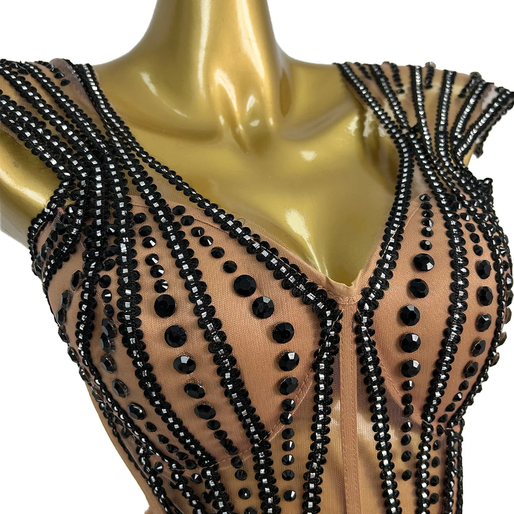 Crystal Flying-Sleeve Festival Mini Dress