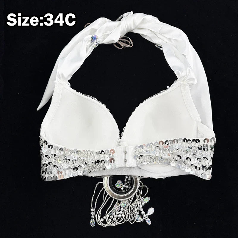 App-Controlled Bluetooth LED Glowing Belly Dance Bra & Stage Performance Top