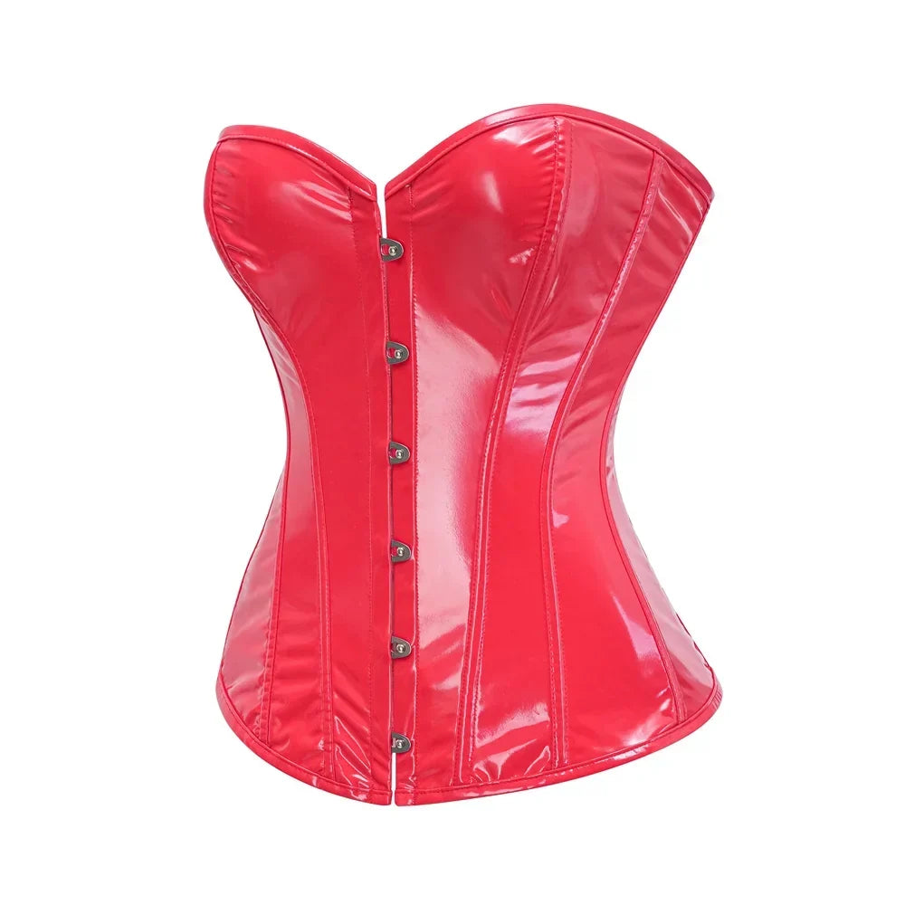 Steampunk Faux Leather Overbust Corset