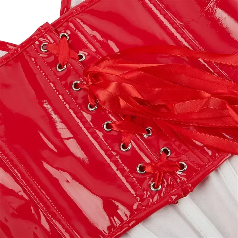 Glossy Faux Leather Corset Top