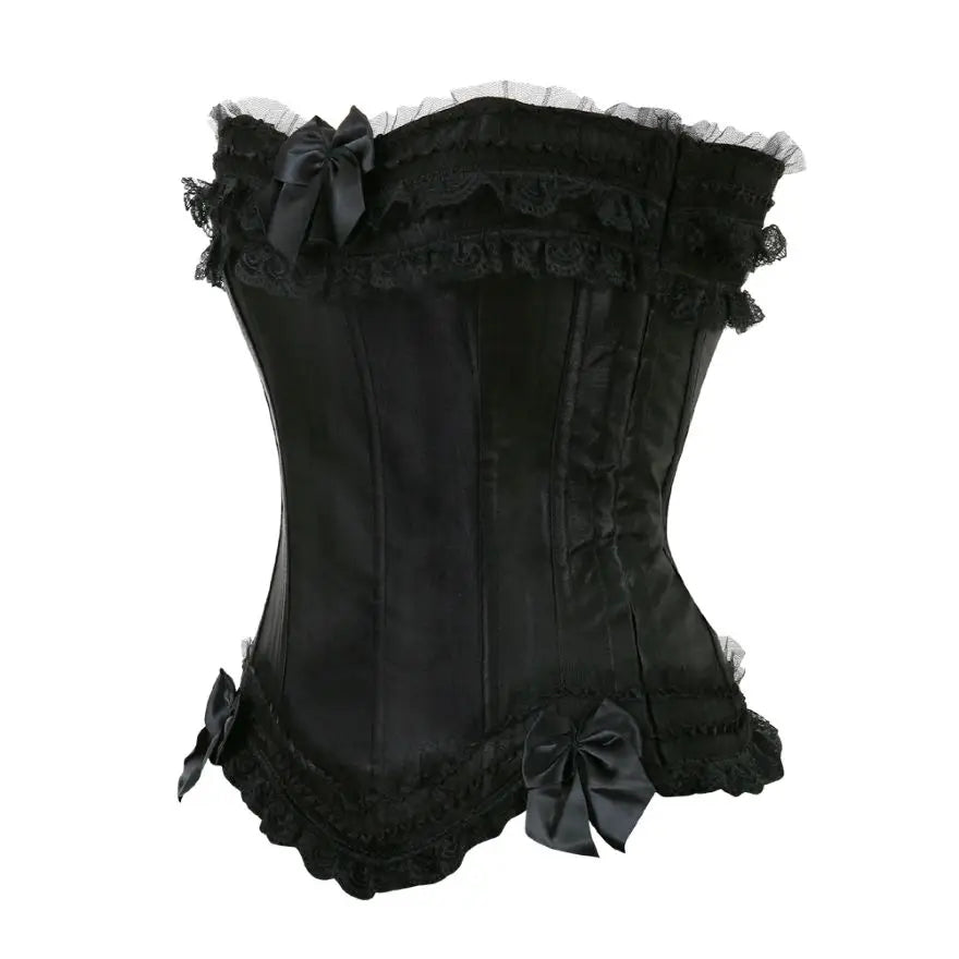 Lace Overbust Corset Bustier | Boned Plus-Size Top