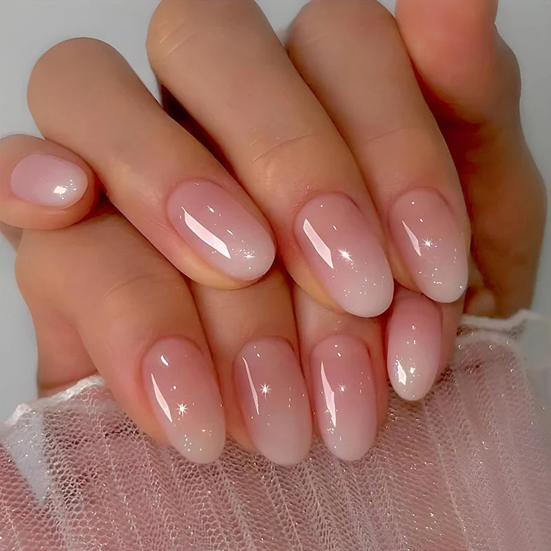 Pink Ombré Press-On Nails | Short Oval, 24 Pieces