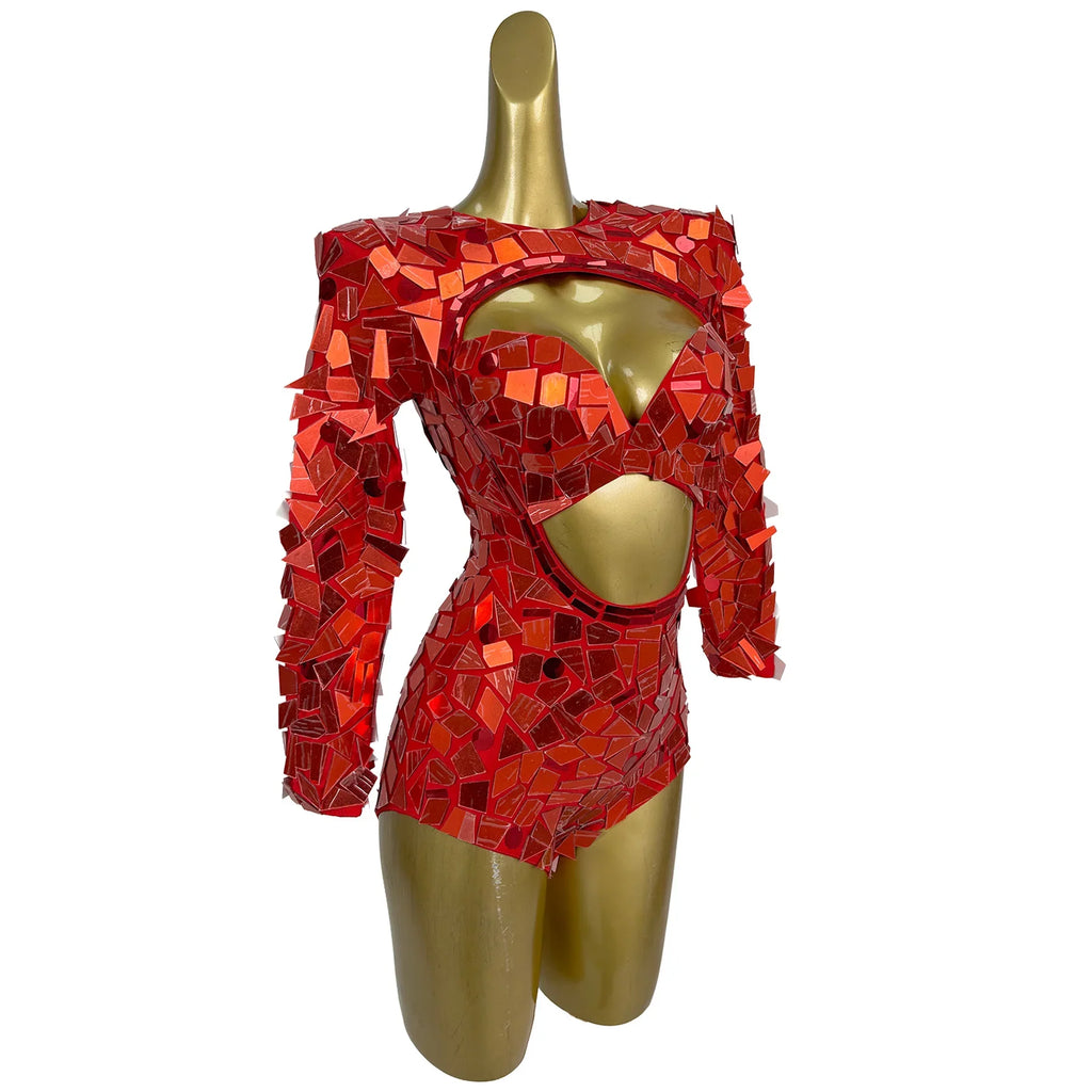Sequin Cutout Festival Bodysuit