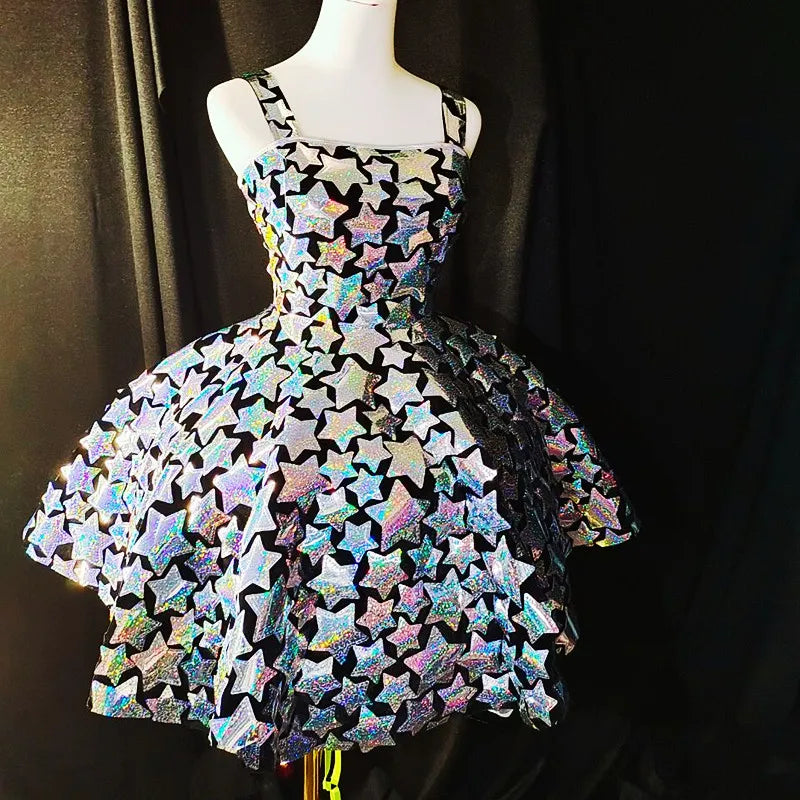Sequin Flared Mini Dress