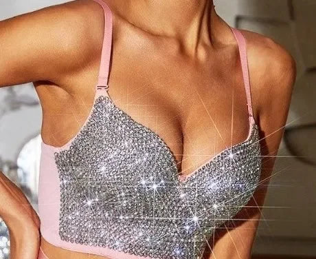 Rhinestone Corset Tank Top