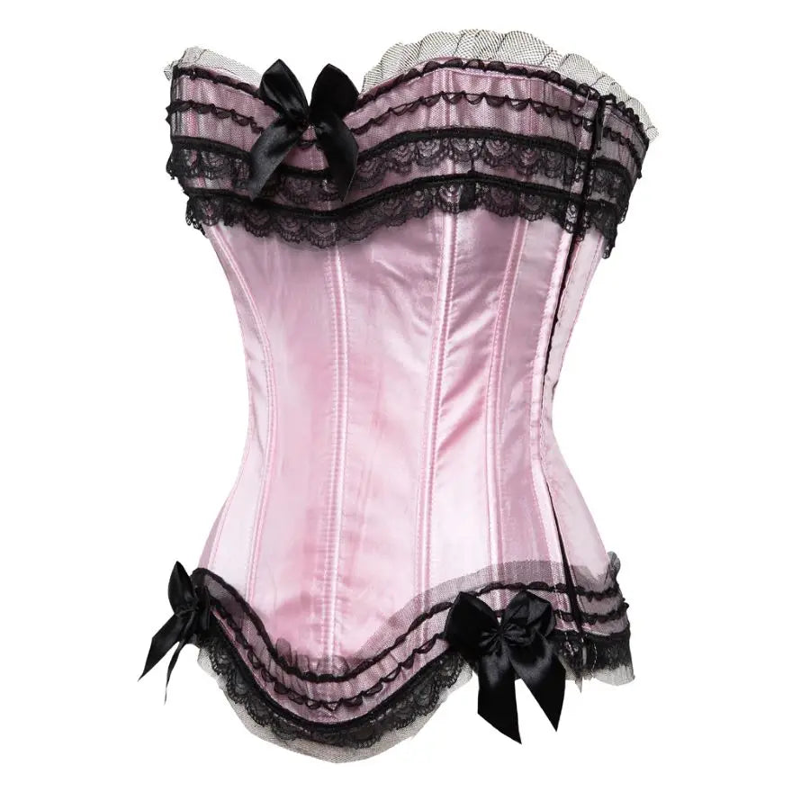 Lace Overbust Corset Bustier | Boned Plus-Size Top