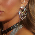 Crystal Fan Statement Earrings