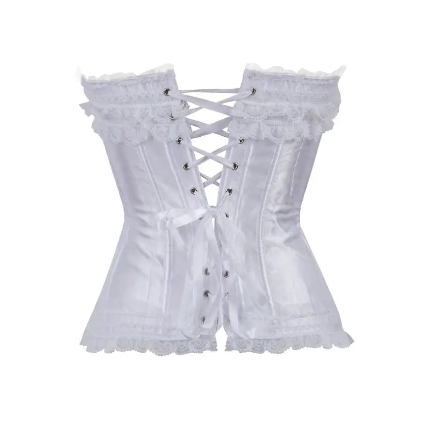 Lace Overbust Corset Bustier | Boned Plus-Size Top