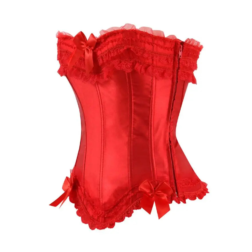 Lace Overbust Corset Bustier | Boned Plus-Size Top