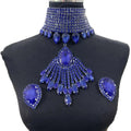 Crystal Tassel Choker & Earrings Set