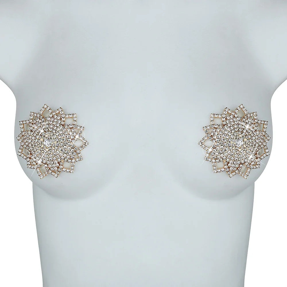 Ornate Starburst Rhinestone Reusable Pasties
