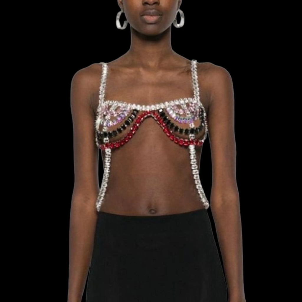 Multicolor Crystal Festival Body Chain