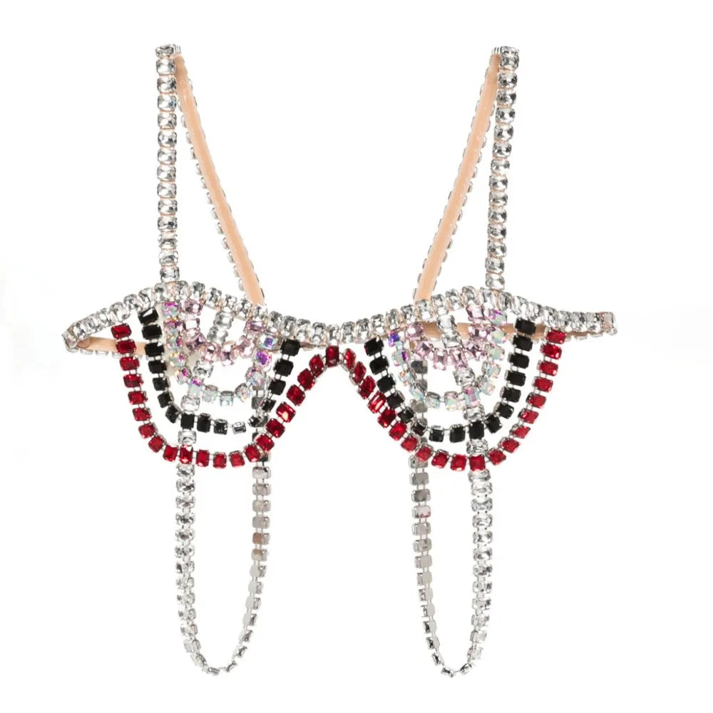 Multicolor Crystal Festival Body Chain