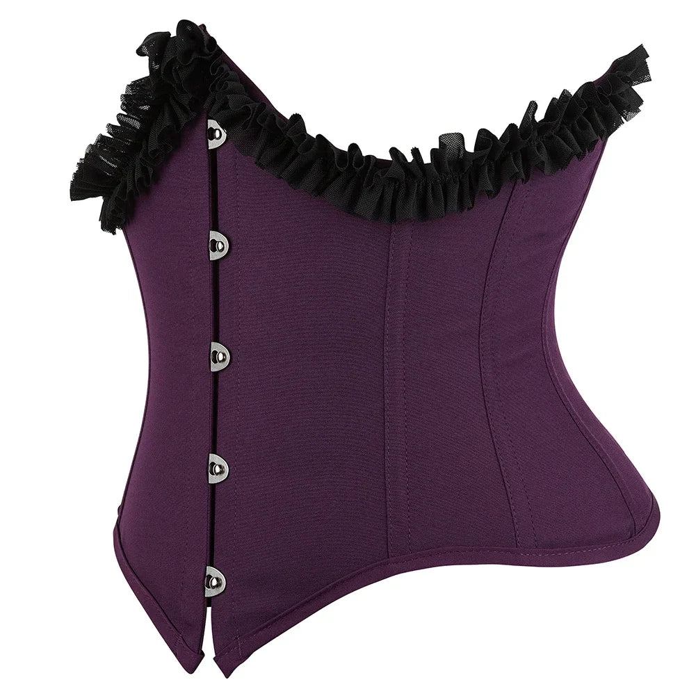 Gothic Lace Ruffle Underbust Corset Bustier