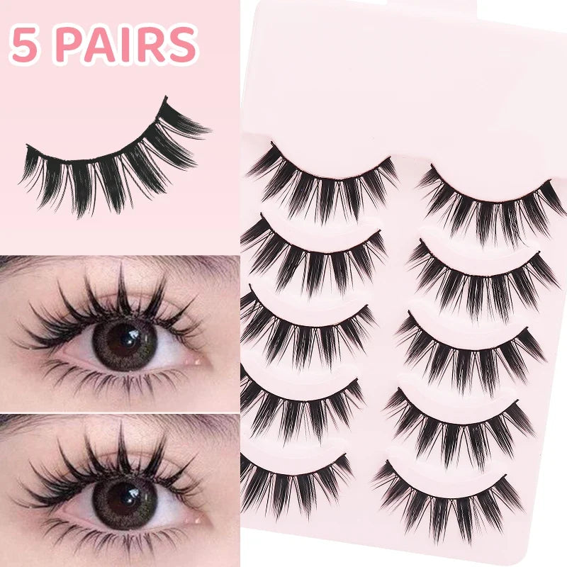 Manga Wispy Strip Lashes | 5-Pair Set