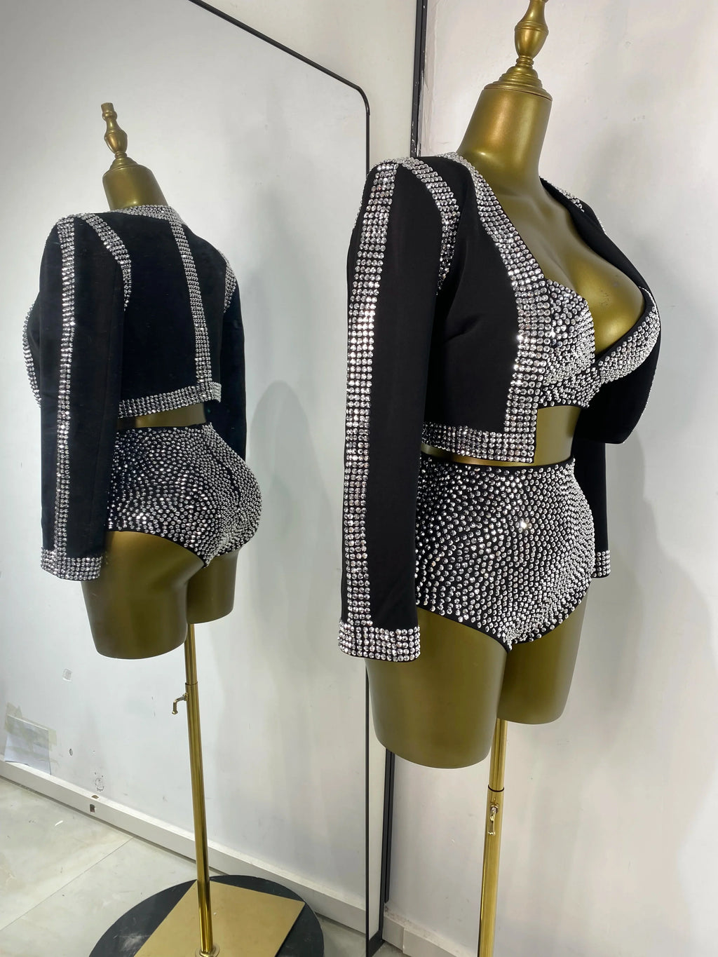 Rhinestone Three-Piece Festival Set