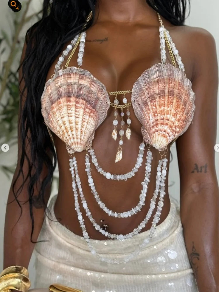 Multilayer Pearl Body Chain