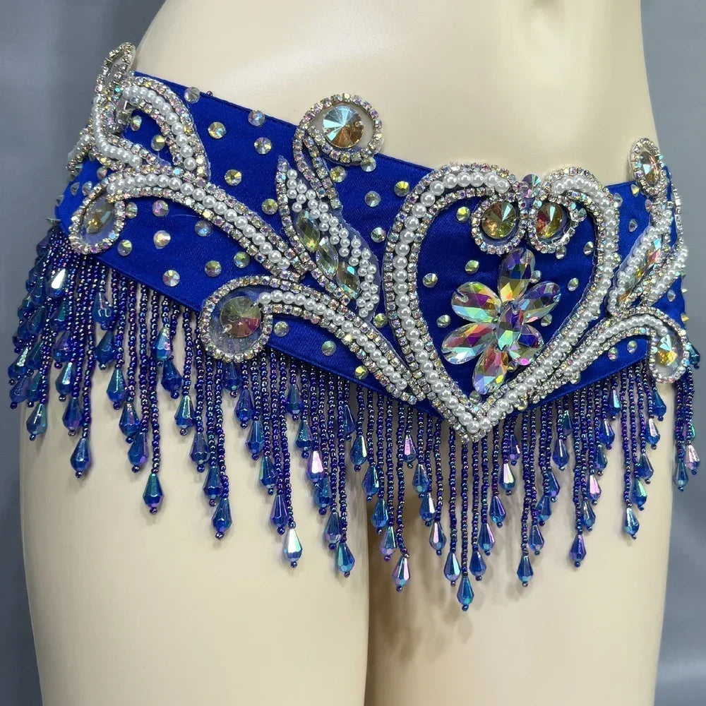 Beaded Crystal Bra & Belt Set