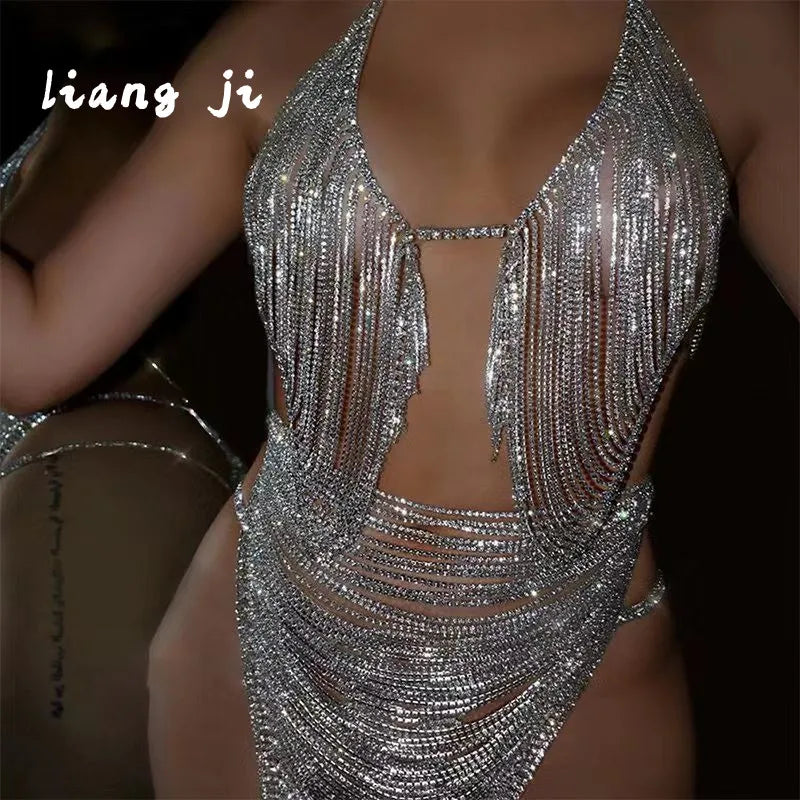 Crystal Tassel Body Chain Set