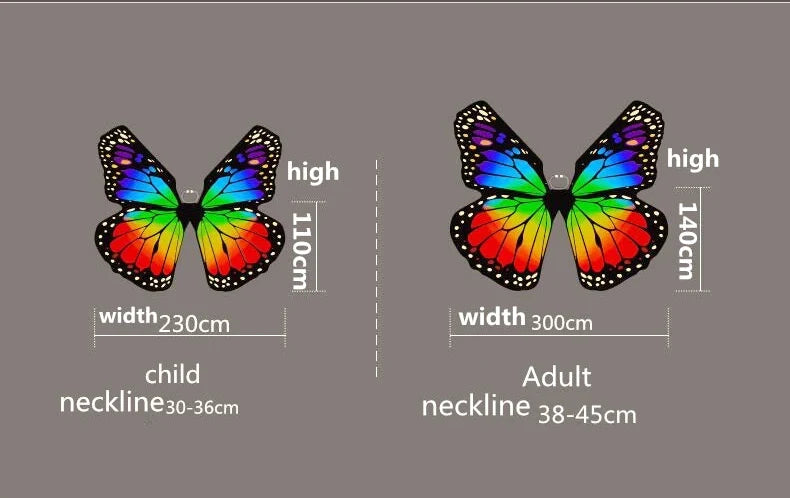 Festival Butterfly Wings with Telescopic Sticks