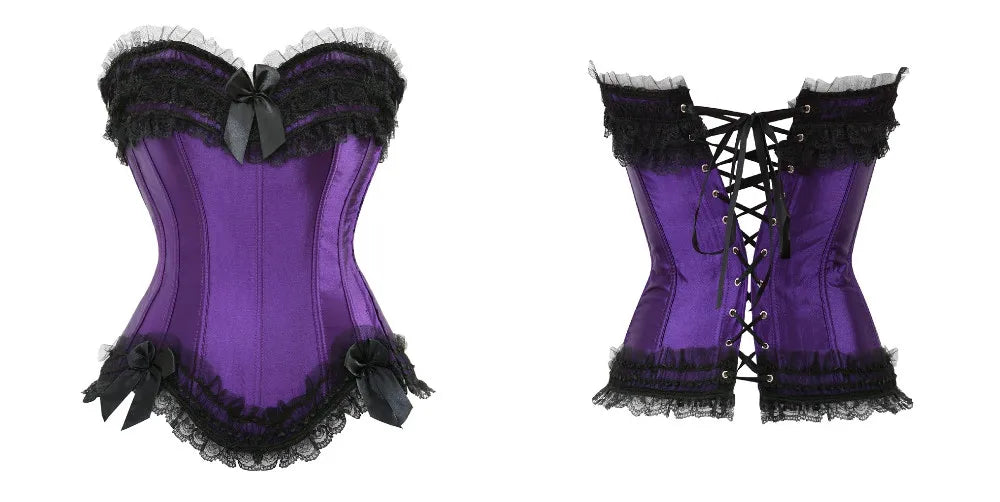 Lace Overbust Corset Bustier | Boned Plus-Size Top