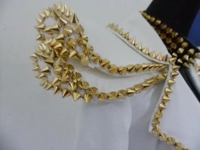 White Studded Faux-Leather Festival Set