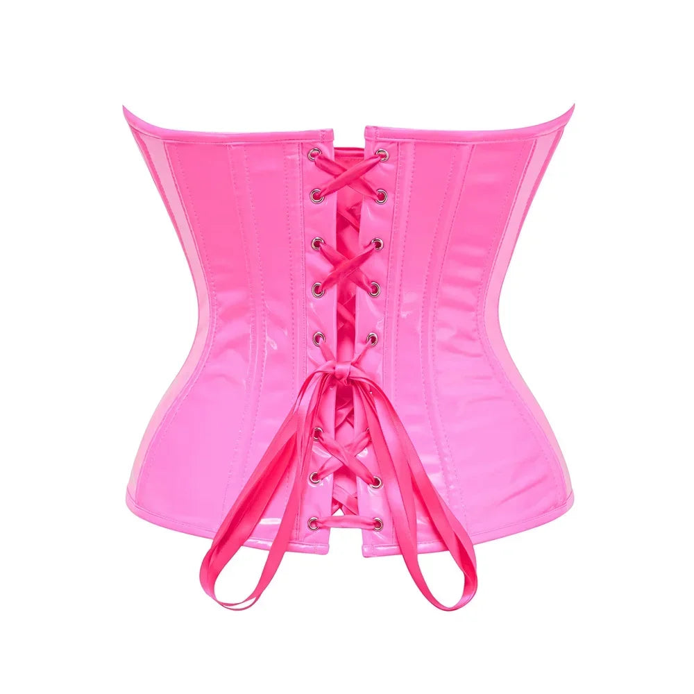 Steampunk Faux Leather Overbust Corset
